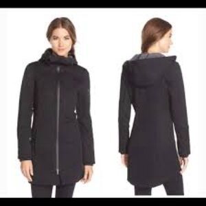 Zella “The Ananda” Fleece-lined Soft Shell Black Hooded Jacket